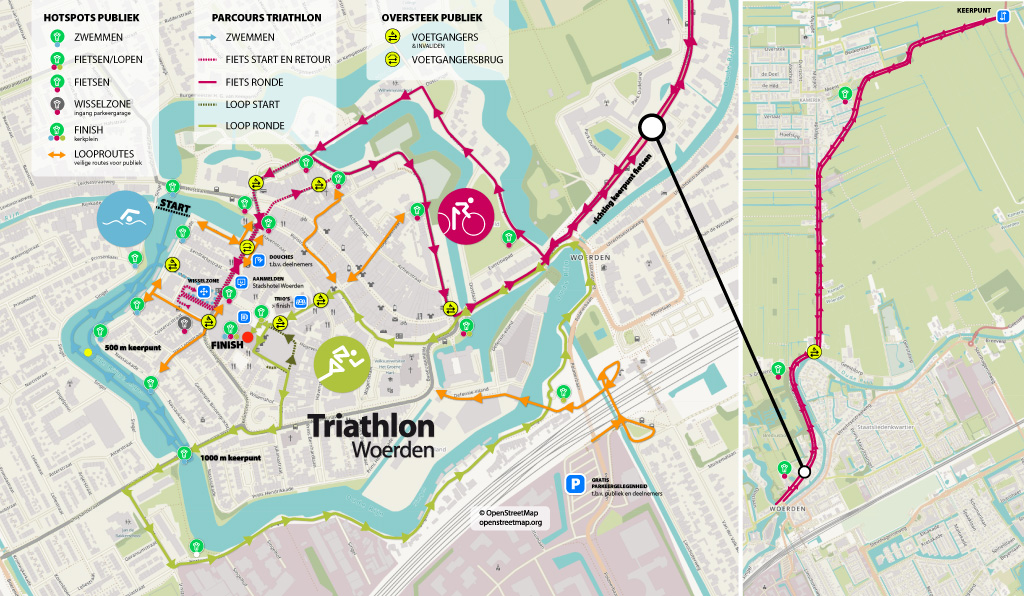 Triathlon Woerden kaart flyer 2019